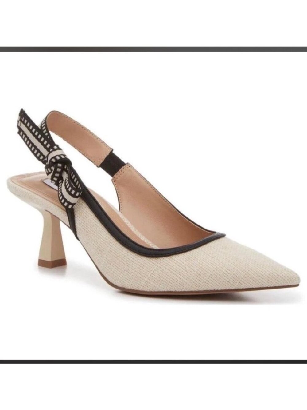 Steve Madden "Bri" slingback pumps in a beige multi-color pointed toe size 6.5
